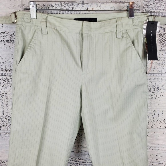 Marc by Marc Jacobs Faded Celadon Pin Striped Business Casual Pants Size 8 - Picture 2 of 12